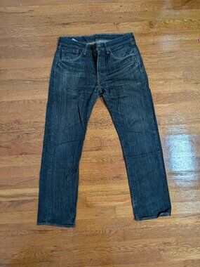 Levis 501 Denim Jeans Mens 31x30 Dark Wash Blue Straight